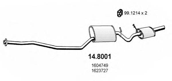 ASSO 148001 Средний / конечный глушитель ОГ