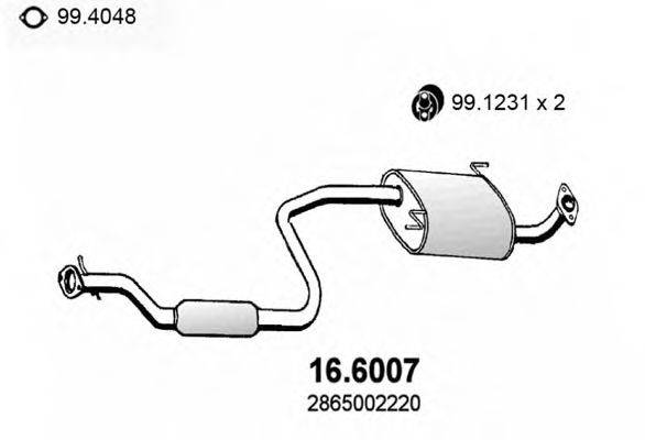 ASSO 166007 Средний глушитель выхлопных газов