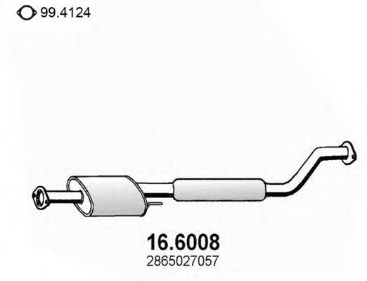 ASSO 166008 Средний глушитель выхлопных газов