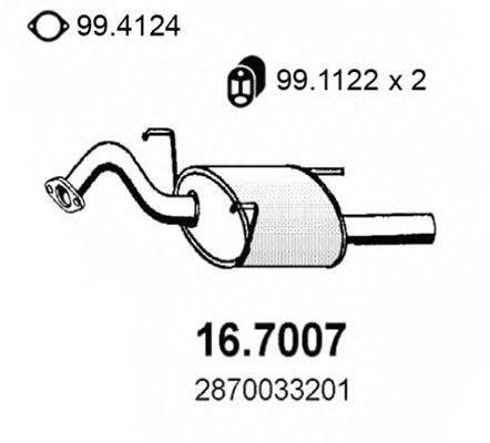 ASSO 167007 Глушитель выхлопных газов конечный