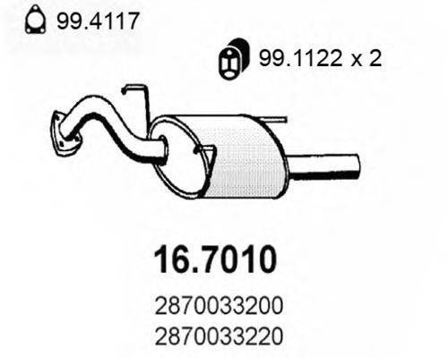 Глушитель выхлопных газов конечный ASSO 16.7010