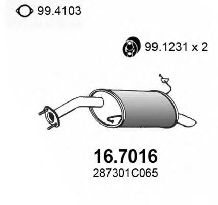Глушитель выхлопных газов конечный ASSO 16.7016