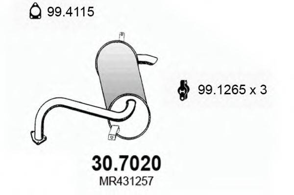 ASSO 307020 Глушитель выхлопных газов конечный