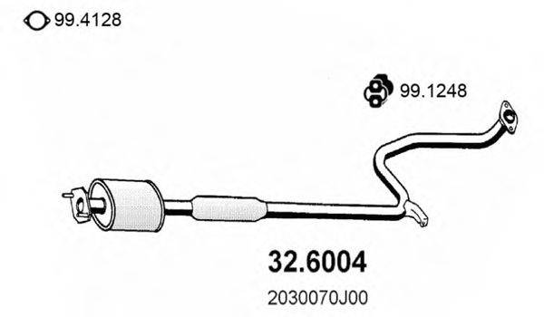 ASSO 326004 Средний глушитель выхлопных газов