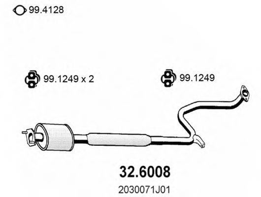 ASSO 326008 Средний глушитель выхлопных газов