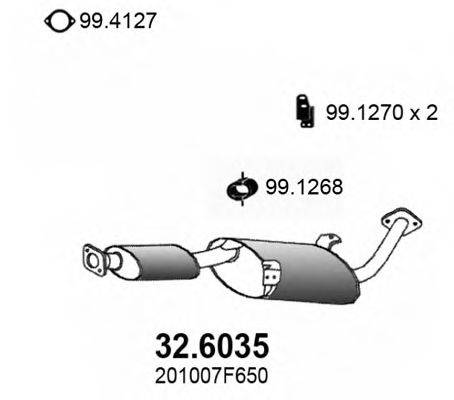 Средний глушитель выхлопных газов ASSO 32.6035