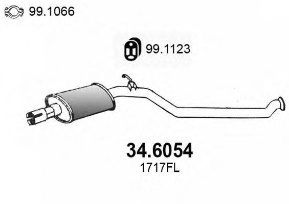 Средний глушитель выхлопных газов ASSO 34.6054