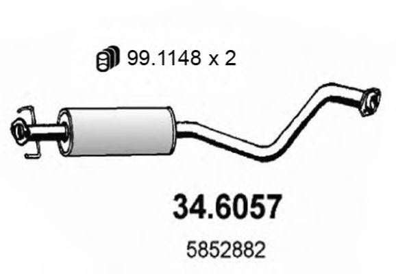 ASSO 346057 Средний глушитель выхлопных газов
