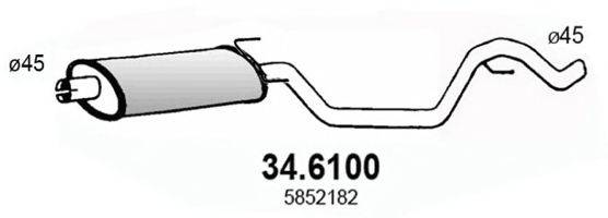 ASSO 346100 Средний глушитель выхлопных газов