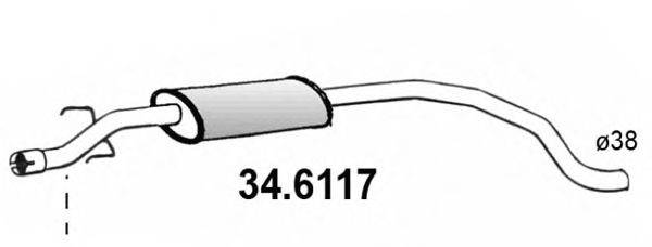 Средний глушитель выхлопных газов ASSO 34.6117