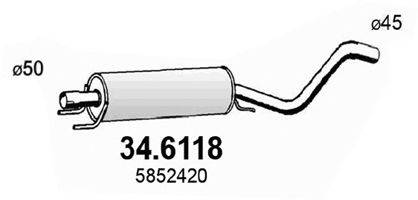 Средний глушитель выхлопных газов ASSO 34.6118
