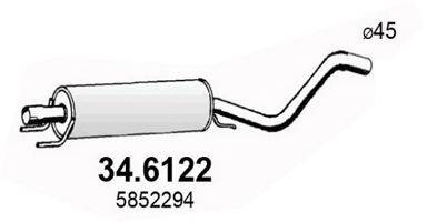 Средний глушитель выхлопных газов ASSO 34.6122