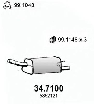 Глушитель выхлопных газов конечный ASSO 34.7100