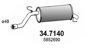 Глушитель выхлопных газов конечный ASSO 34.7140