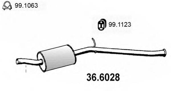 ASSO 366028 Средний глушитель выхлопных газов