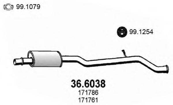 ASSO 366038 Средний глушитель выхлопных газов