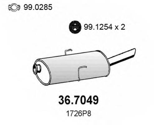 Глушитель выхлопных газов конечный ASSO 36.7049