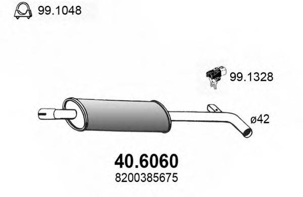 Средний глушитель выхлопных газов ASSO 40.6060