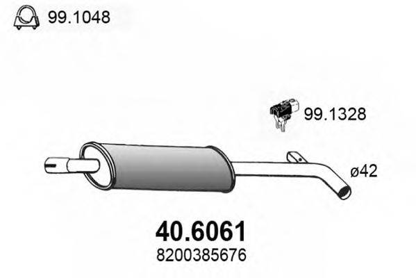 ASSO 406061 Средний глушитель выхлопных газов