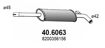 ASSO 406063 Средний глушитель выхлопных газов
