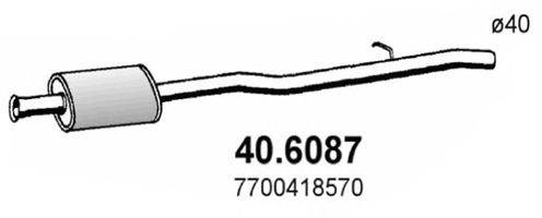 ASSO 406087 Средний глушитель выхлопных газов