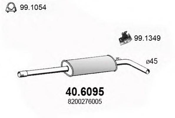 ASSO 406095 Средний глушитель выхлопных газов