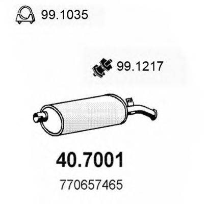 Глушитель выхлопных газов конечный ASSO 40.7001
