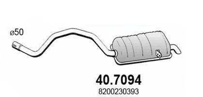 Глушитель выхлопных газов конечный ASSO 40.7094