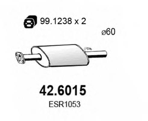 ASSO 426015 Средний глушитель выхлопных газов