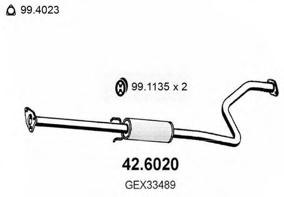 ASSO 426020 Средний глушитель выхлопных газов