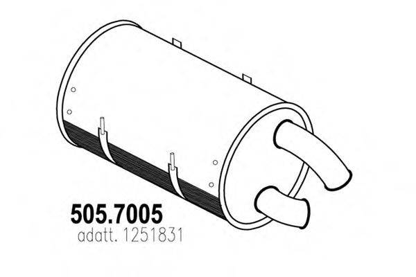 ASSO 5057005 Средний / конечный глушитель ОГ