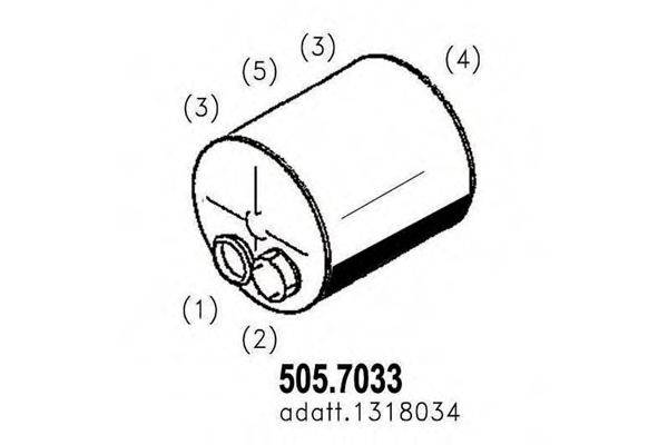 Средний / конечный глушитель ОГ ASSO 505.7033
