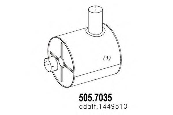 ASSO 5057035 Средний / конечный глушитель ОГ