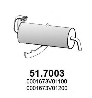 Глушитель выхлопных газов конечный ASSO 51.7003