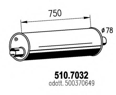 Средний / конечный глушитель ОГ ASSO 510.7032