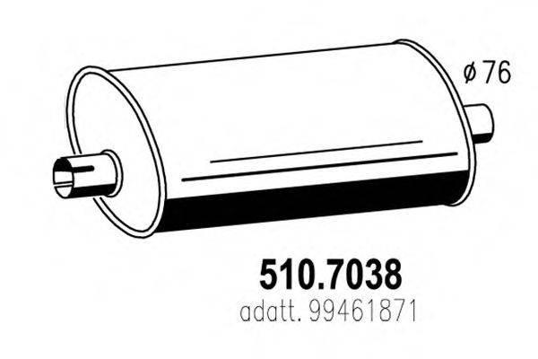 ASSO 5107038 Средний / конечный глушитель ОГ