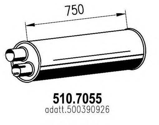 Средний / конечный глушитель ОГ ASSO 510.7055