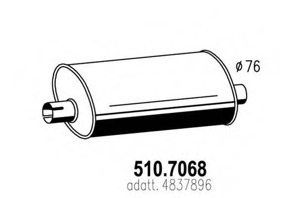 ASSO 5107068 Средний / конечный глушитель ОГ