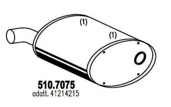 Средний / конечный глушитель ОГ ASSO 510.7075