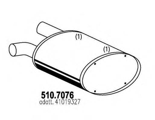 Средний / конечный глушитель ОГ ASSO 510.7076