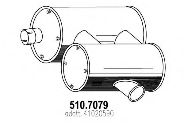 ASSO 5107079 Средний / конечный глушитель ОГ