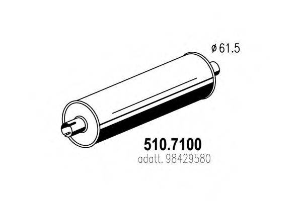 ASSO 5107100 Средний / конечный глушитель ОГ