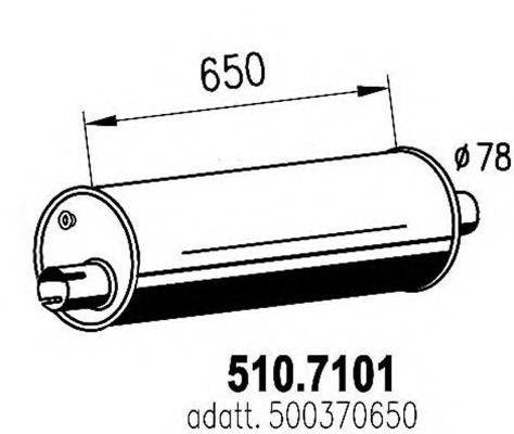 ASSO 5107101 Средний / конечный глушитель ОГ
