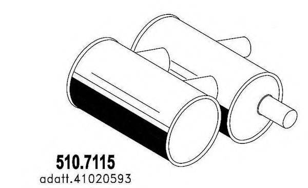 ASSO 5107115 Средний / конечный глушитель ОГ