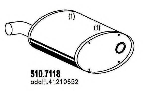 ASSO 5107118 Средний / конечный глушитель ОГ