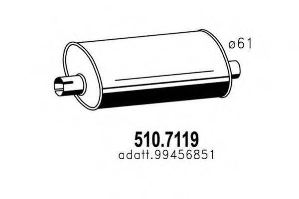 Средний / конечный глушитель ОГ ASSO 510.7119