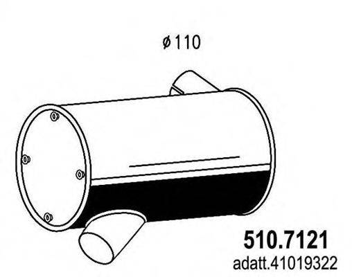 Средний / конечный глушитель ОГ ASSO 510.7121