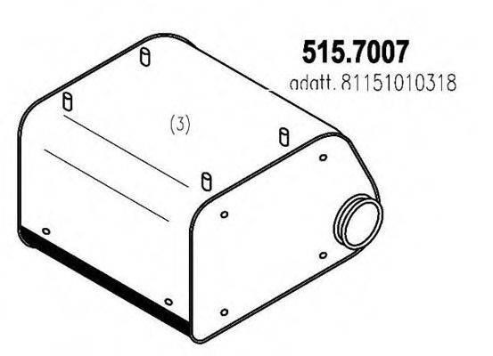 ASSO 5157007 Средний / конечный глушитель ОГ