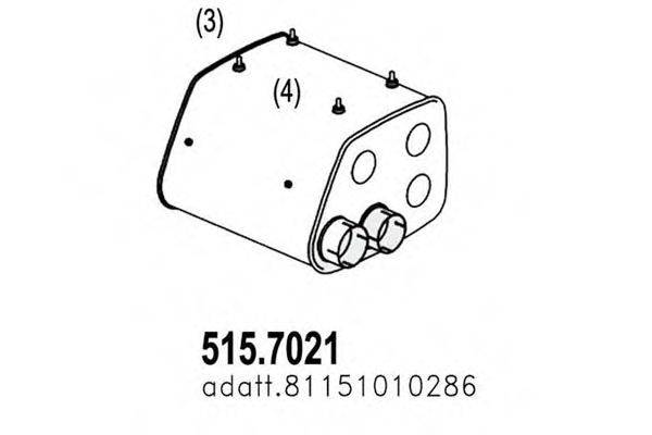 Средний / конечный глушитель ОГ ASSO 515.7021