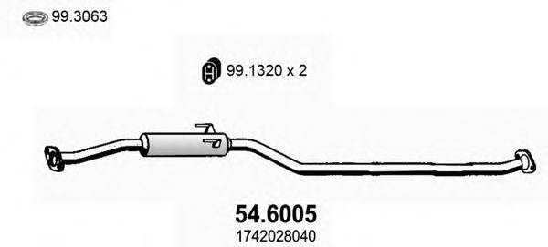 ASSO 546005 Средний глушитель выхлопных газов
